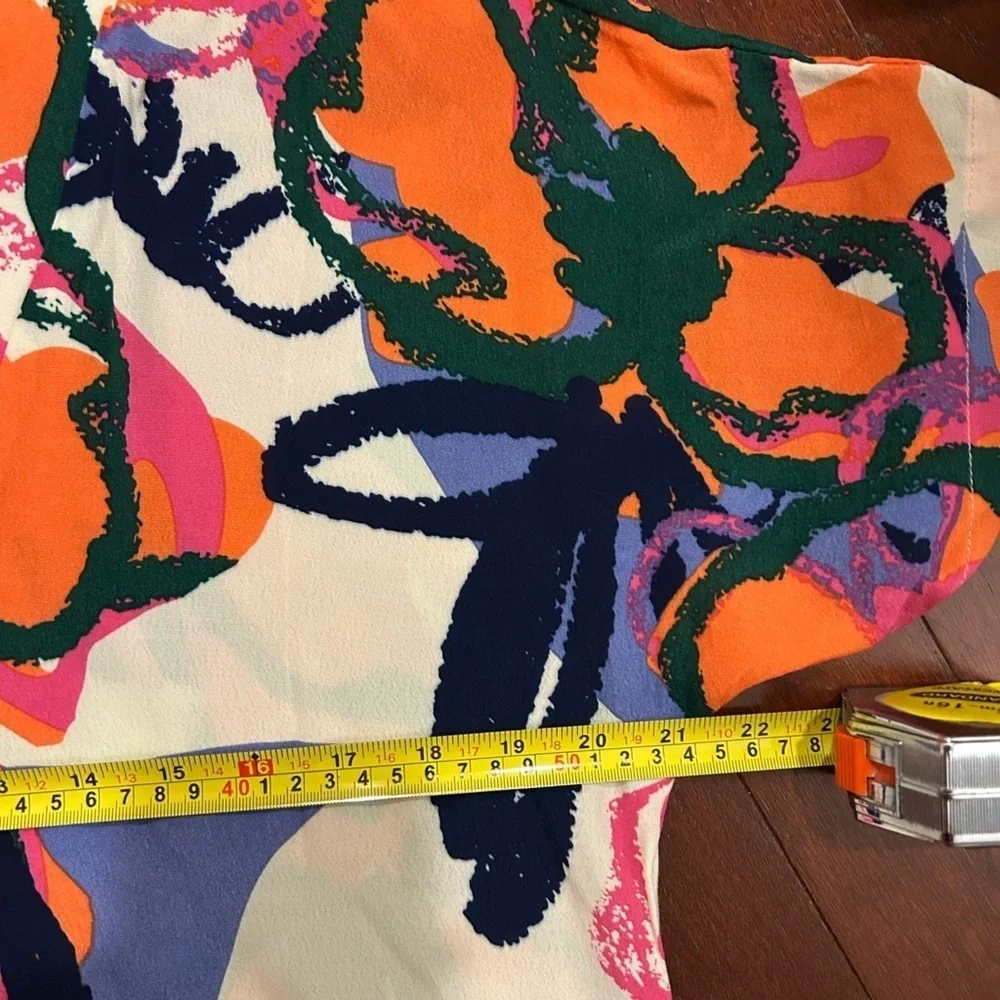 Anthropology Bel Kazan Poppy Short Sleeve VNeck Side Slit Maxi Kaftan Dress XS/S - Picture 7 of 10